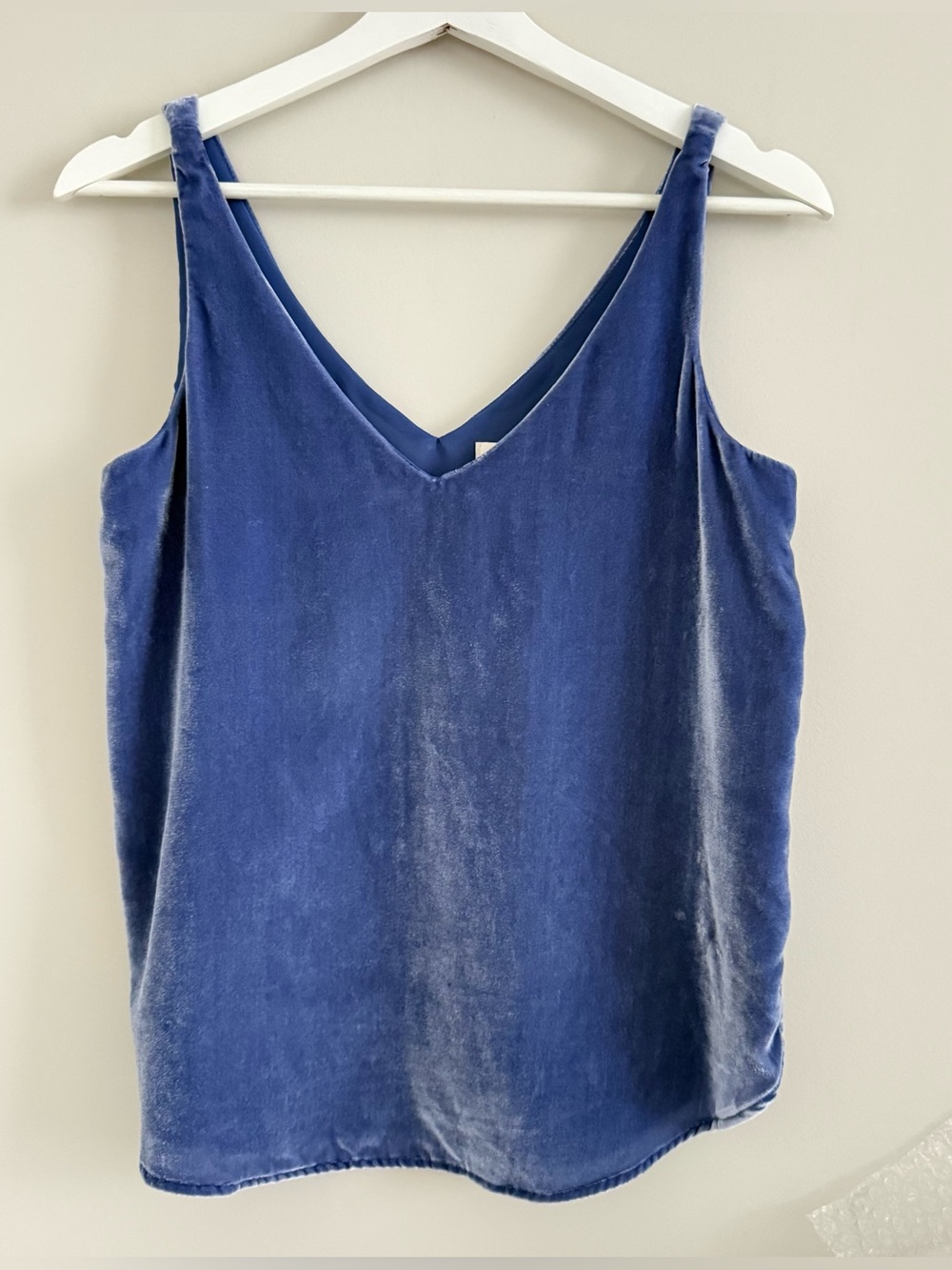 LOFT Periwinkle Blue Double V-Neck Velvet Cami Tank Top XS